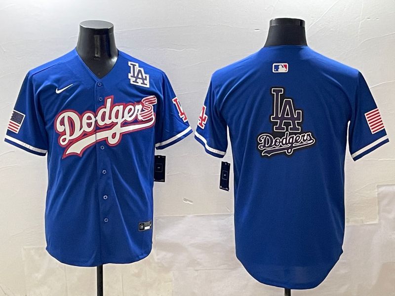 Men Los Angeles Dodgers Blank Blue Second generation Joint Name Nike 2025 MLB Jersey style 27